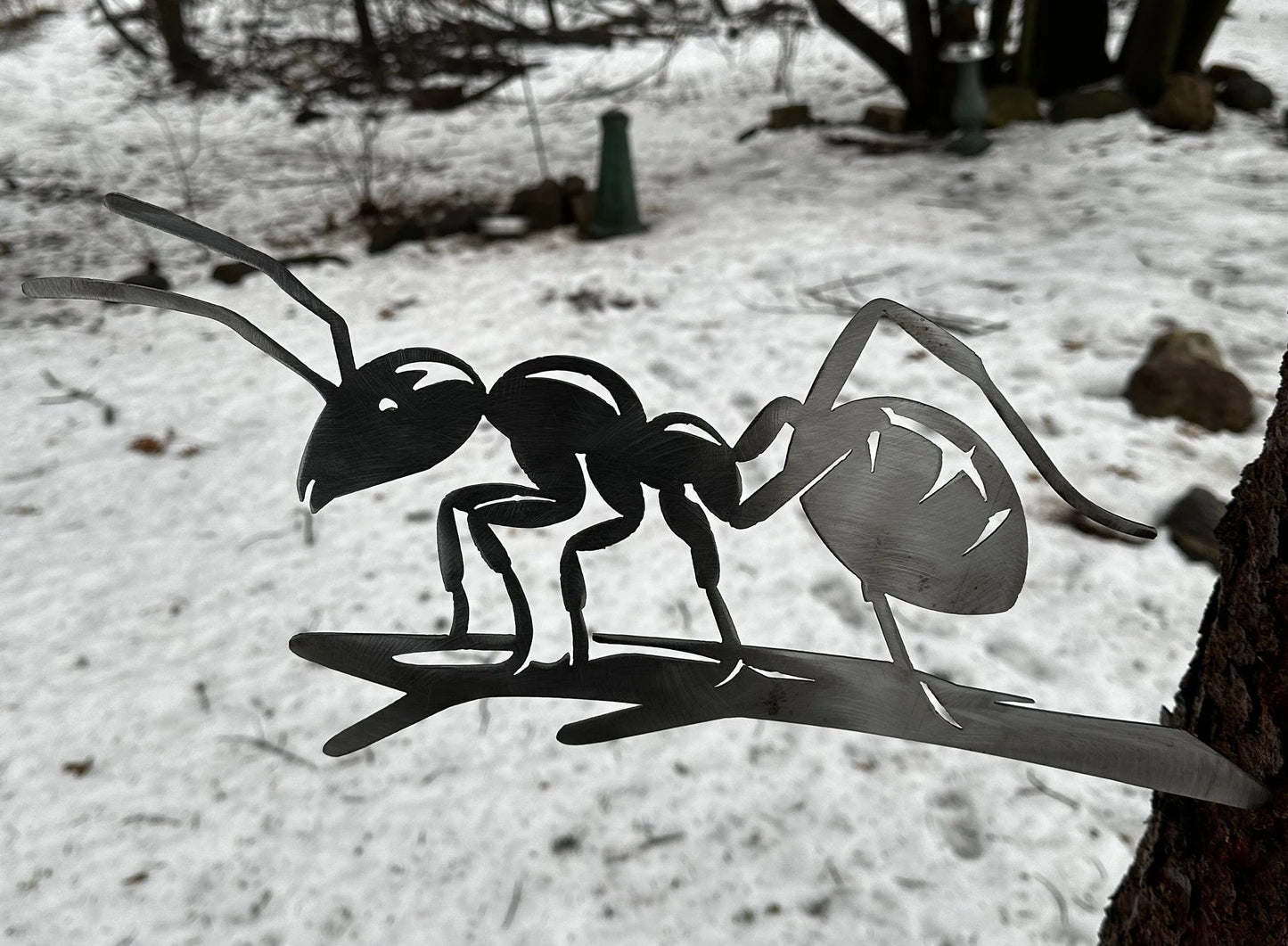 Metal Ant on Hammer in Branch