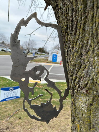 Bigfoot Yeti Sasquatch Metal Yard Art