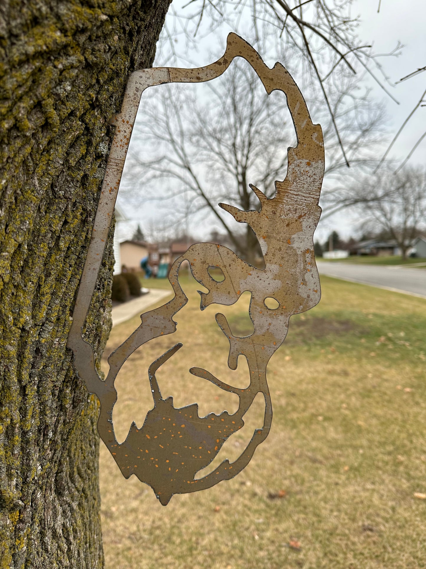 Bigfoot Yeti Sasquatch Metal Yard Art