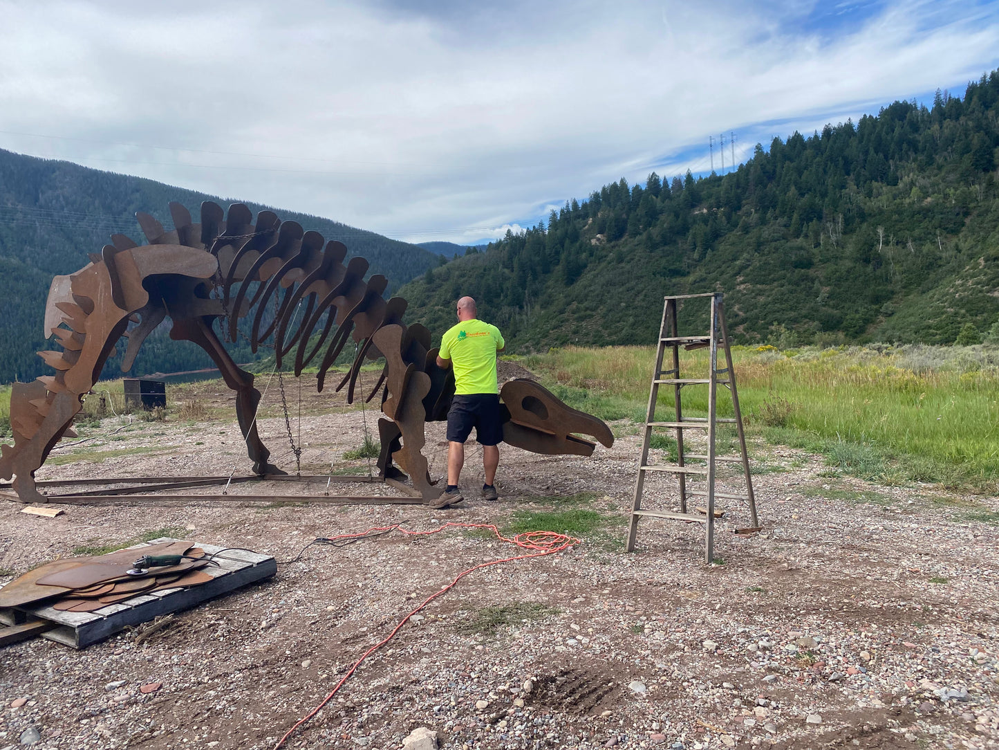 Life Size Steel Stegosuarus