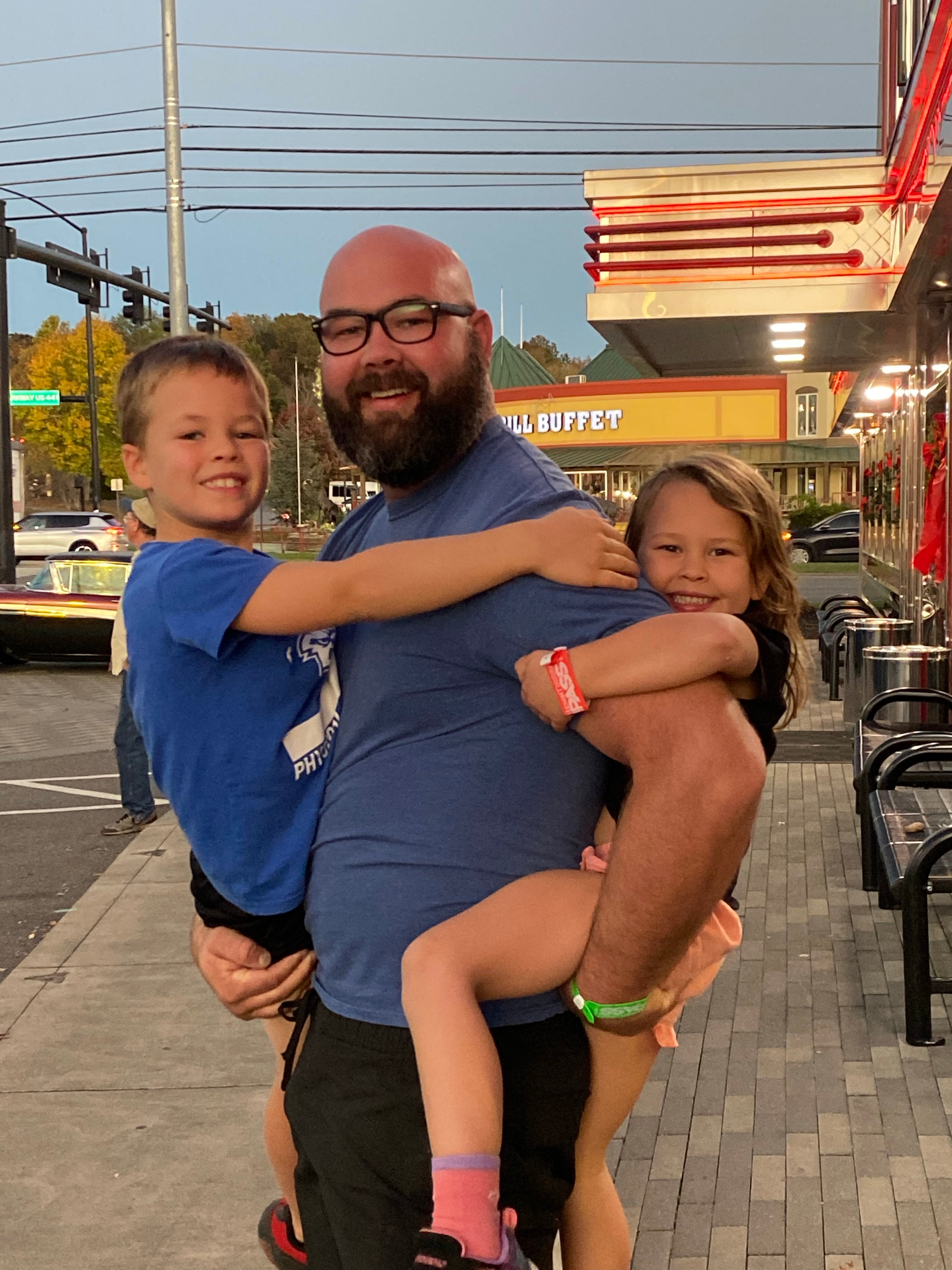 Josh from Friendly Fossil with his kids