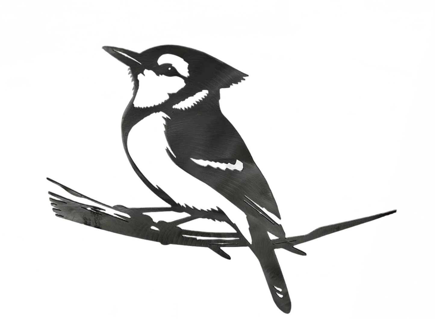 Metal Blue Jay on Hammer in Branch