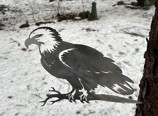 Metal Bald Eagle on Hammer in Branch