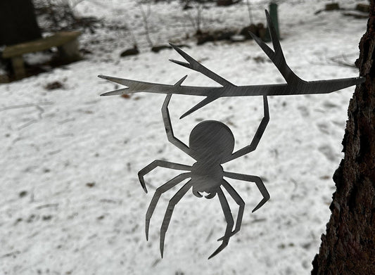 Metal Spider on Hammer in Branch