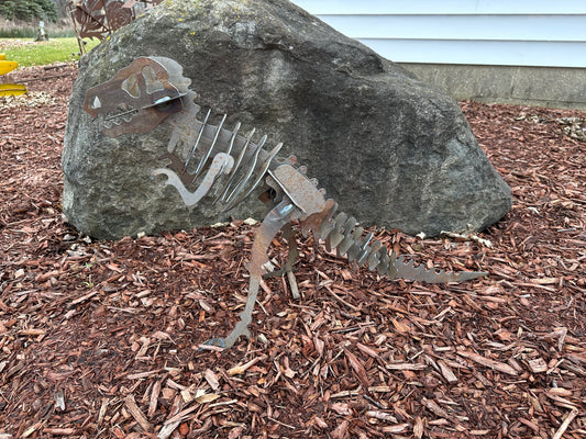 3D Welded Metal T-Rex Skeleton Sculpture