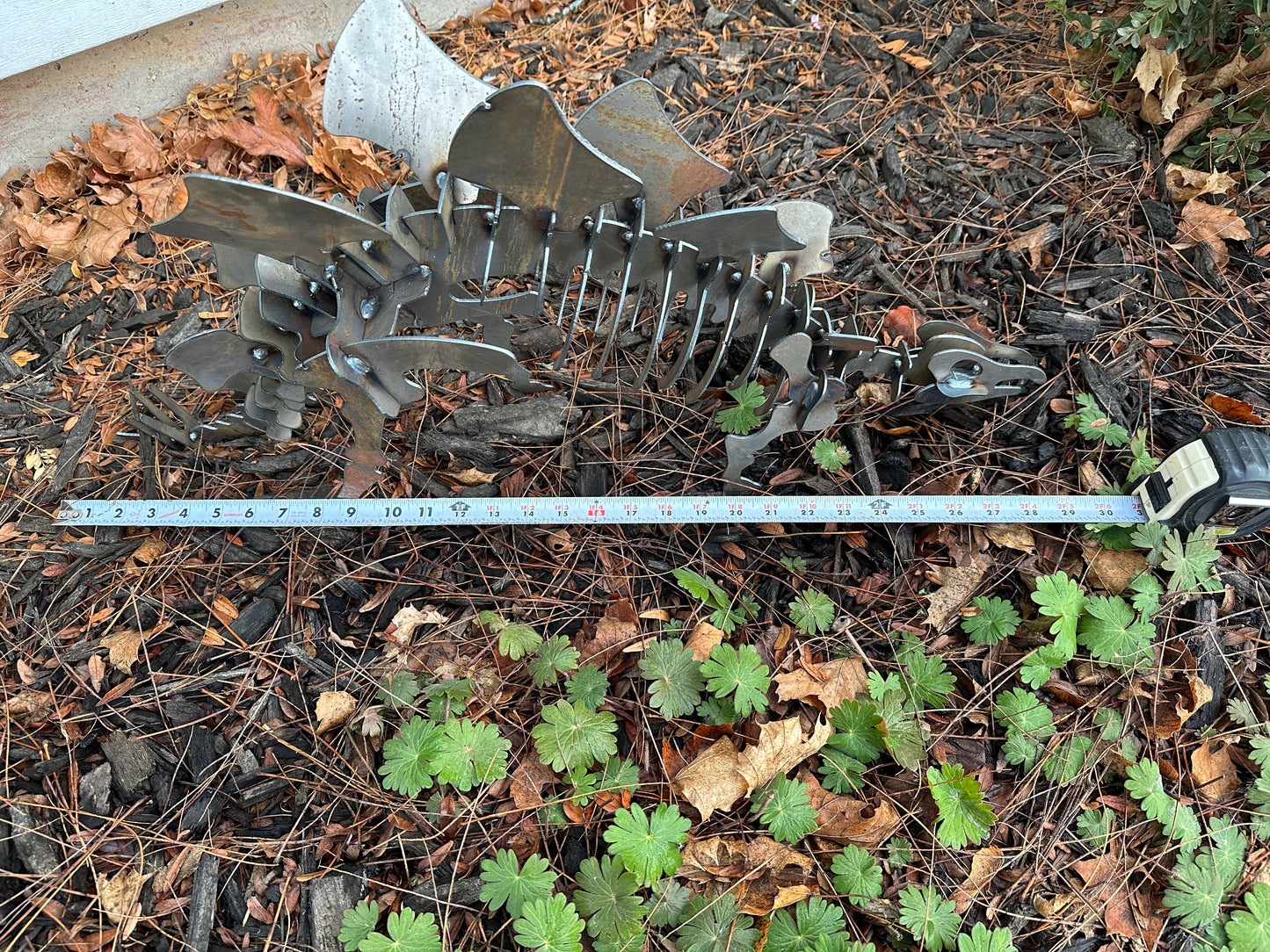 3D Metal Stegosaurus Skeleton Sculpture
